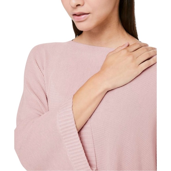 LULULEMON NWOT Divinity‎ Poncho Heathered Misty Pink | Knit Kimono Sweater O/S - Picture 2 of 8